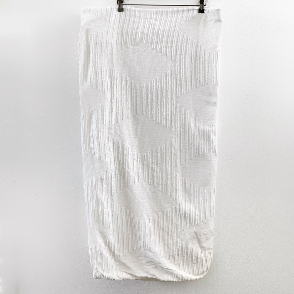 WEST ELM 100% Organic Cotton Textured Duvet Cover Size Full/Queen Size